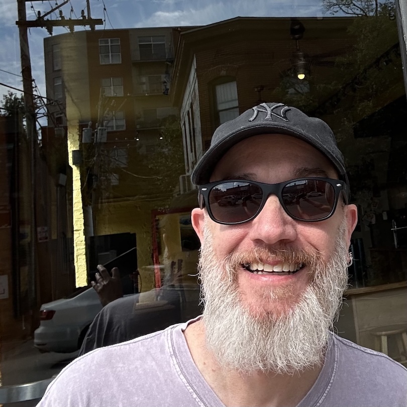 photo of thomas in front of the former location Café Express, Evanston, IL, USA, September 2026